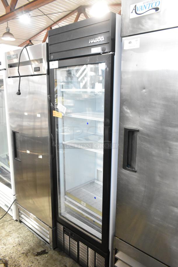 2019 Habco SE18 metal cooler merchandiser, single door, poly-coated racks, 115V, 1 phase, glass door, excellent condition.