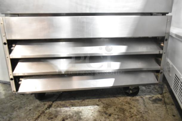 Avantco 178A19RHC stainless steel commercial reach-in cooler, single door, on casters, 115V, 1 phase.