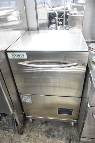 2018 Noble Wareforce UH30-E stainless steel commercial undercounter dishwasher. 208/230 Volts, 1 Phase. Visible Noble label.