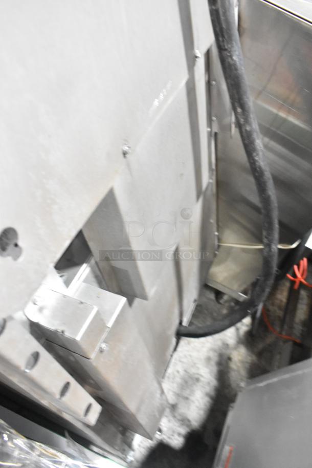 2023 Cookline ER24-208 stainless steel commercial hot plate range, electric, 4 burners, oven, overshelf, backsplash.