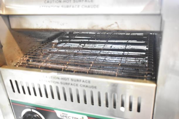 IN ORIGINAL BOX! Winco Spectrum ECT-300 stainless steel countertop conveyor toaster. Used condition, 120V, 1 Phase.