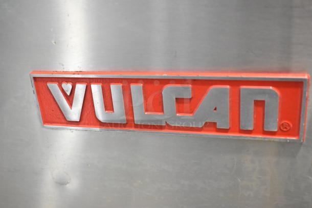 Vulcan VSX24E stainless steel steam cabinet, electric, 2-deck, 208V, 3-phase, red logo, commercial use.