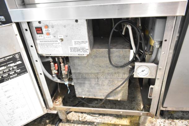 Vulcan VSX24E stainless steel steam cabinet, commercial electric, 2-deck, 208 volts, 3-phase, control panel, gauge visible.