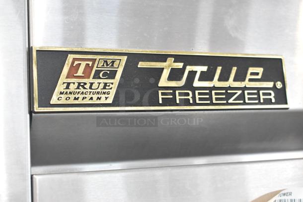 True T-19F Stainless Steel Commercial Freezer label, featuring True Manufacturing Company branding. Model T-19F.