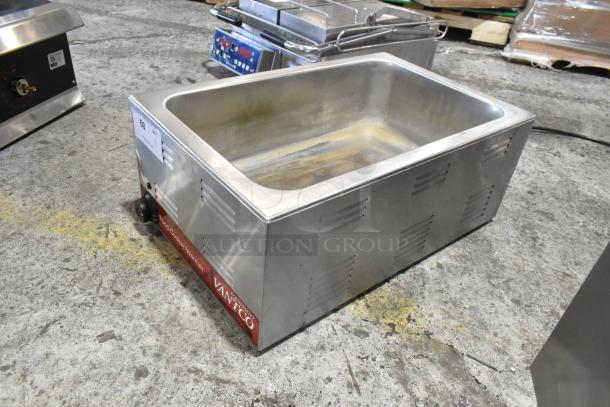 2023 Avantco 177W50CKR stainless steel countertop food warmer, 120 volts, 1 phase, visible label, used condition.