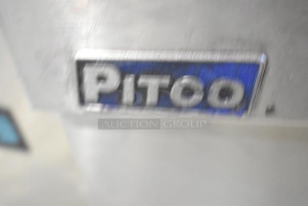 Pitco Frialator SG14 stainless steel deep fat fryer label; natural gas, 110,000 BTU.