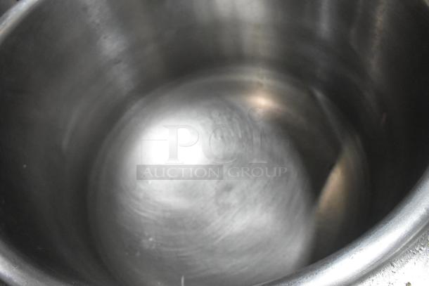 Cleveland KGT-12-T stainless steel steam kettle, 12-gallon capacity, natural gas, 53,000 BTU, clean interior, lightly used.