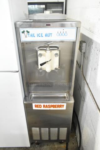 Taylor 441-33 Stainless Steel Commercial Water Cooled Floor Style Single Flavor Soft Serve Ice Cream Machine on Commercial Casters. 208-230 Volts, 3 Phase. - Item #1197790