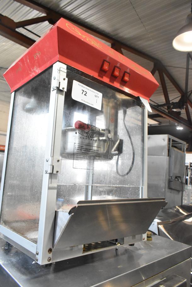 Great Northern 6128 Metal Commercial Countertop Popcorn Machine, 120V, 1 Phase. Features three red switches and a front access door.