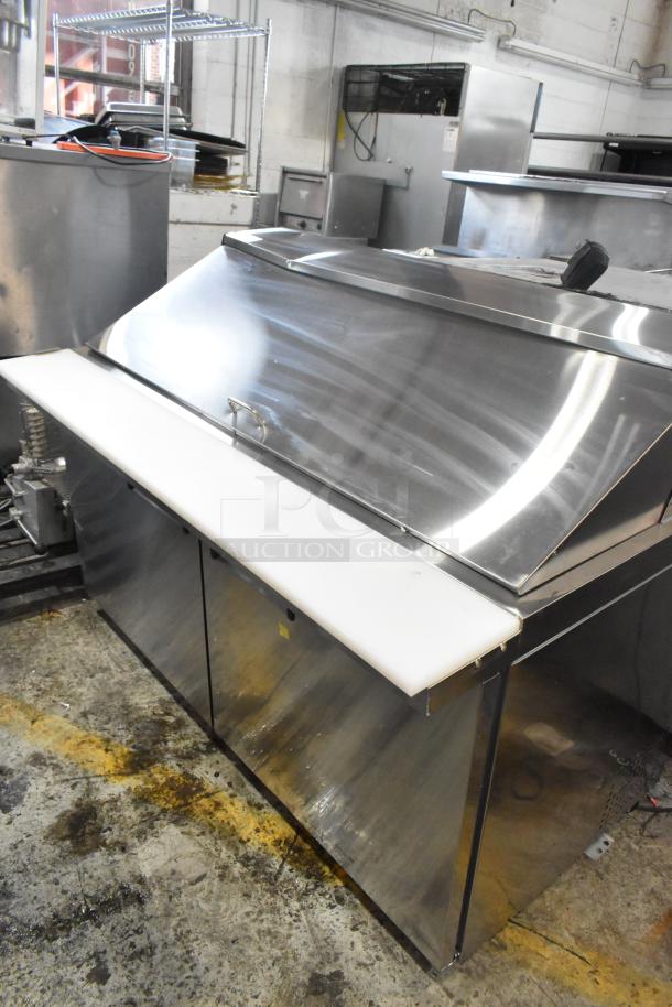 2024 Avantco 178APT60MHC stainless steel sandwich prep table with Bain Marie top, on casters, gently used, 115V, 1 phase.