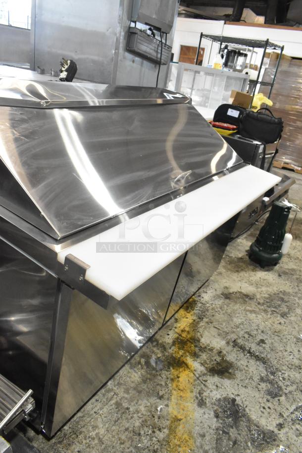 2024 Avantco 178APT60MHC stainless steel sandwich salad prep table, mega top, on commercial casters, excellent condition.