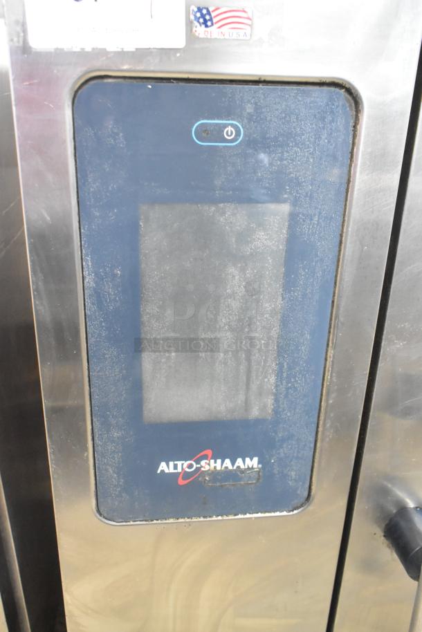 2018 Alto Shaam CTP10-10E stainless steel combi convection oven, electric, 208-240V, 3 phase, visible control panel, used condition.