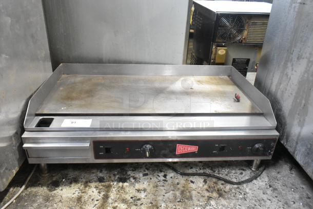 2016 Cecilware EL-1636 stainless steel flat top griddle, 240V, 1 phase, commercial countertop, used condition.