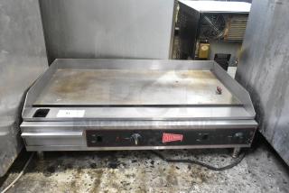 2016 Cecilware EL-1636 stainless steel flat top griddle, 240V, 1 phase, commercial countertop, used condition.
