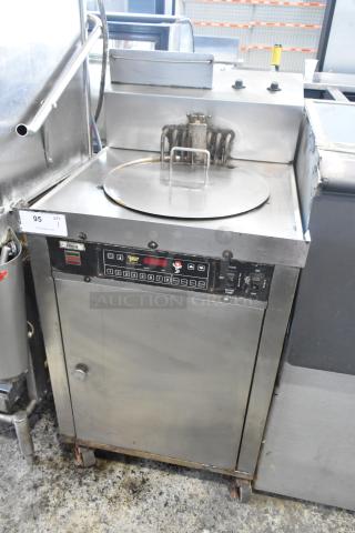 Chester Fried CF 600 deep fat fryer, stainless steel, electric, 208V, 3-phase, on casters, keypad controls, used condition.