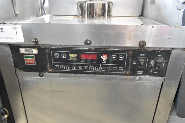 Chester Fried CF 600 deep fat fryer, stainless steel, electric, 208V, 3-phase, on casters, digital controls, used condition.