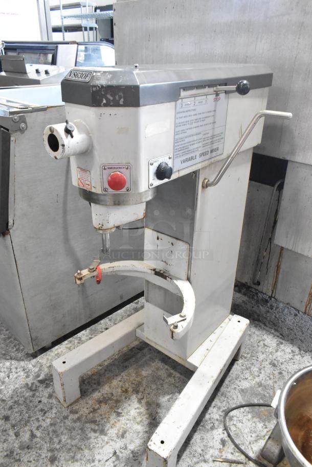 Bakers Aid BA 630F 30 Quart Planetary Dough Mixer, metal, floor style. Features: 120 volts, 1 phase, visible wear.