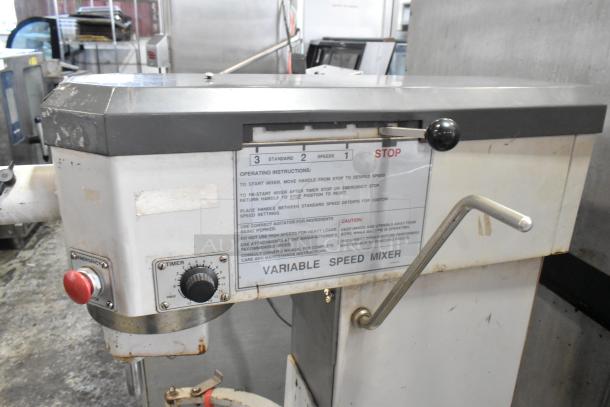 Bakers Aid BA 630F 30-Quart Planetary Dough Mixer; metal, variable speed, emergency stop button, 120V, 1 phase.