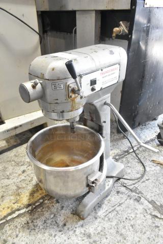 Thunderbird ARM-02 commercial 20-quart dough mixer with mixing bowl; signs of wear, 115V, 1 phase.