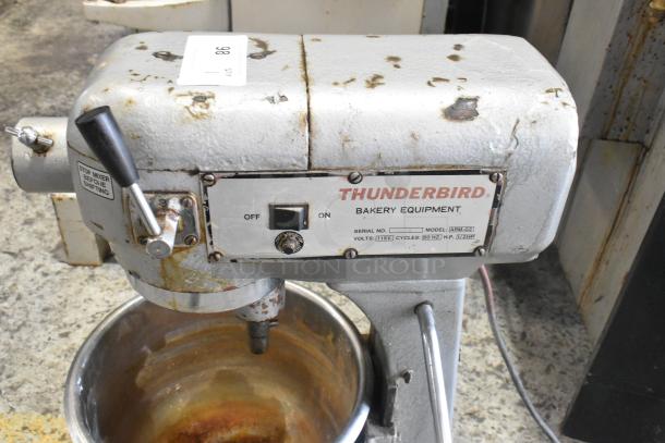 Thunderbird ARM-02 20 Quart Planetary Dough Mixer, metal, 115V, 1 phase, visible wear, includes bowl, model clearly marked.