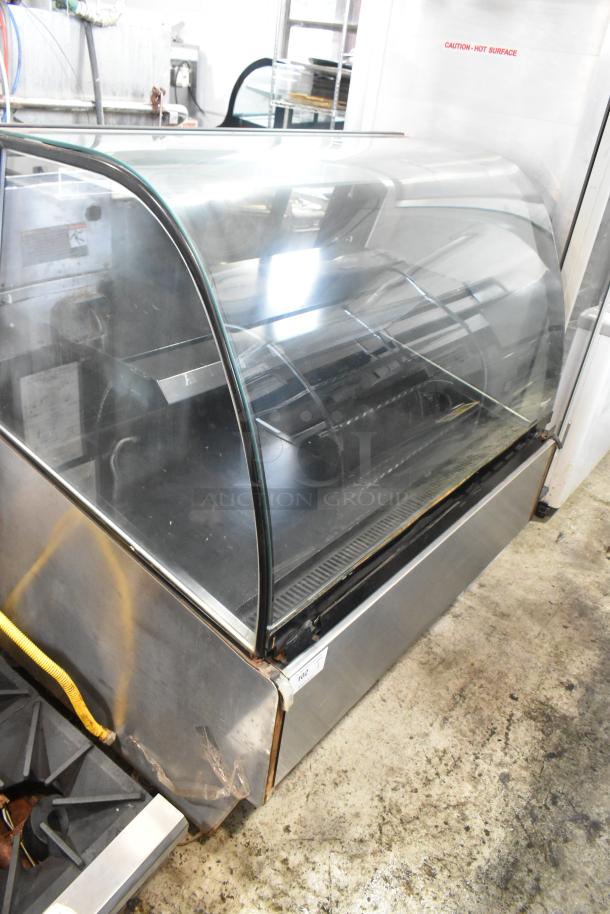 Structural Concepts RDG4848R refrigerated display case, metal finish, curved glass, 120V, 1-phase, commercial use.