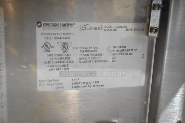 Structural Concepts RDG4848R Refrigerated Display Case, UL-listed, 120 Volts, 1 Phase, NSF compliant, commercial use.