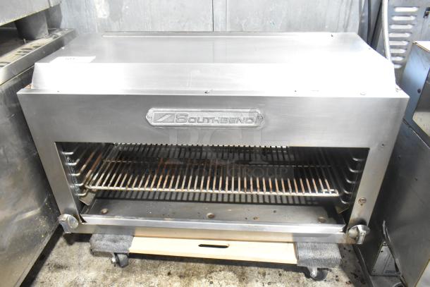 Southbend Stainless Steel Commercial Cheese Melter, features open design, visible branding, used condition.