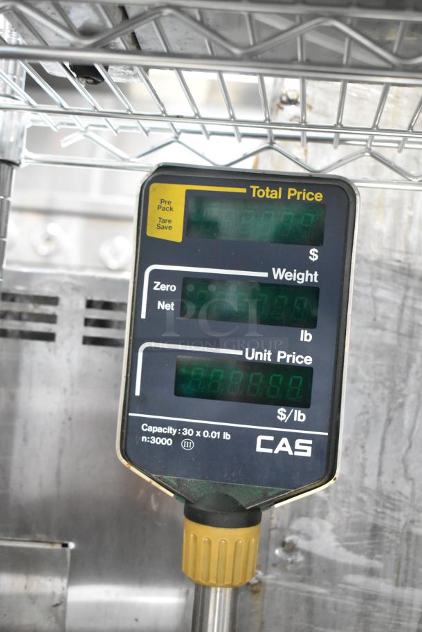 CAS AP-1 metal countertop food portioning scale with digital display, 120 volts, 1 phase, capacity of 30 x 0.01 lb.