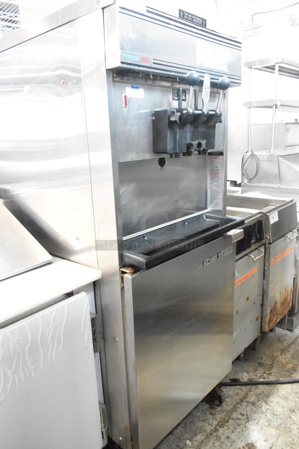 Electro Freeze 88T-CMT-113 stainless steel ice cream machine, 2-flavor plus twist, water-cooled, on casters, 230V, 1 phase.