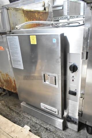 Cleveland 22CGT6.1 stainless steel steam cabinet, single deck, natural gas powered, with timer and power control.