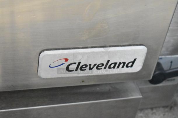 Cleveland 22CGT6.1 stainless steel steam cabinet, commercial-grade, single deck, natural gas powered. Logo visible.