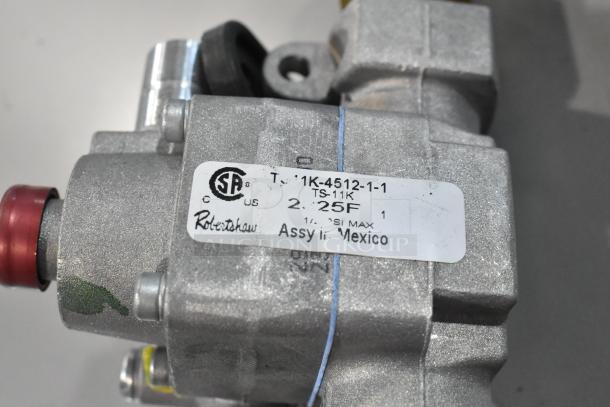 Alt text: Blodgett 55127 safety valve, new condition, 1/4-inch, model TS-11K-4512-1-1, label shows "Assy in Mexico."