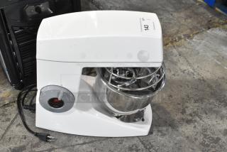 Brand new 2020 Varimixer V5A metal 5 qt commercial mixer with metal bowl, bowl guard, hook, paddle, whisk. 120V, 1 phase.