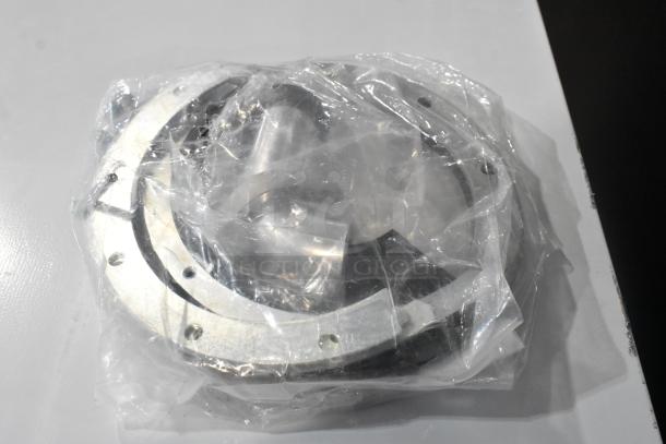BRAND NEW Hobart FD4/125-4 commercial garbage disposer, 1 1/4 hp, encased in plastic packaging, model label visible.