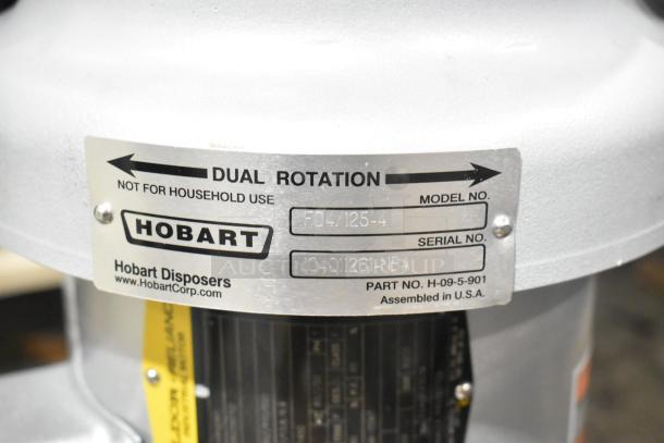 BRAND NEW Hobart FD4/125-4 commercial garbage disposer, 1 1/4 hp, dual rotation. Serial: 104011261-NBA, not for household use.