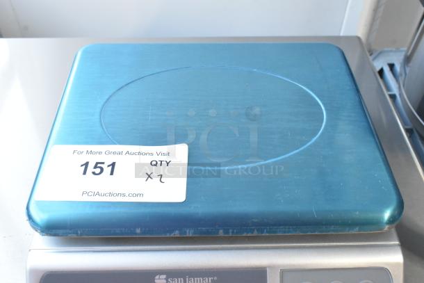San Jamar Escali SCDGM33 33 lb. Digital Kitchen Scale, new, with minor scratches, label shows "151 QTY x2".