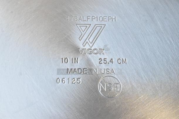 Vigor 473ALFP10EPH 10" Aluminum Fry Pan, non-stick Eclipse coating, plated handle, brand new, stamped "Made in USA," NSF certified.