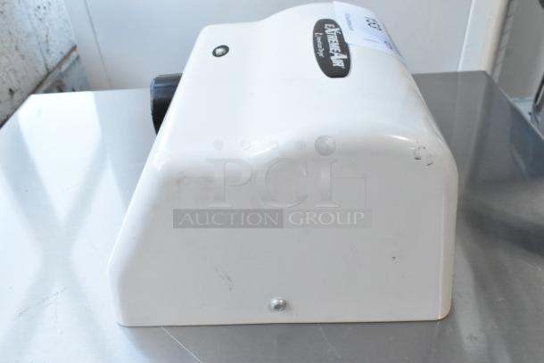 BRAND NEW, scratch and dent American Dryer GXT9-M ExtremeAir hand dryer with white steel cover, 100/240V, 1 Phase.