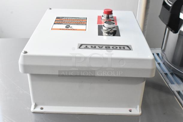 BRAND NEW Hobart Control Box, features red and black buttons. Minor scratches visible. Durable case with Hobart branding.