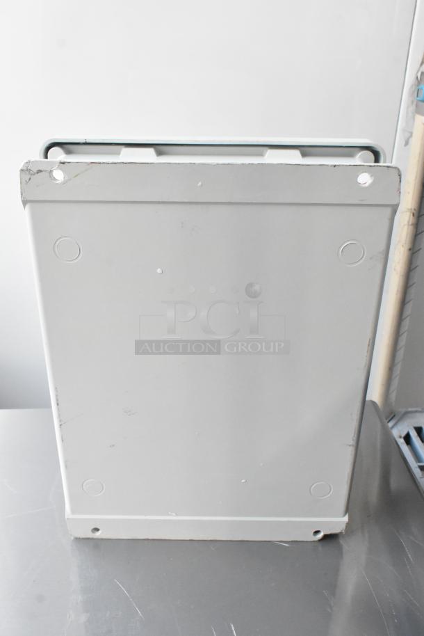BRAND NEW SCRATCH AND DENT! Hobart Control Box, slight surface imperfections, durable metal construction, brand markings visible.