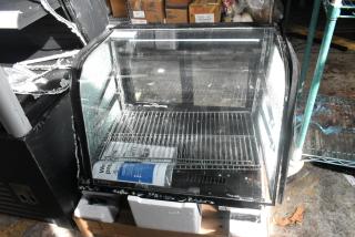Brand new Avantco 360BCC28HCB countertop bakery display case with LED lighting, black, minor scratches, 27.5".