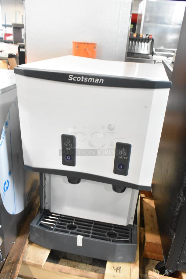Brand new 2025 Scotsman HID525AB-1A Meridian® stainless steel countertop ice machine and water dispenser, 25 lb. storage, push button.