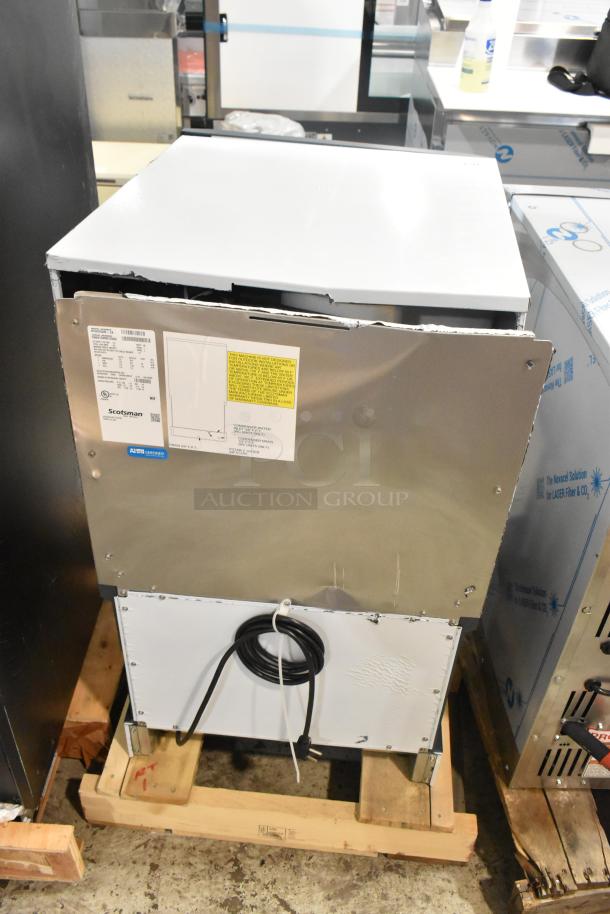 Brand new 2025 Scotsman HID525AB-1A stainless steel countertop ice machine, 25 lb. storage, 115 volts, minor scratches.