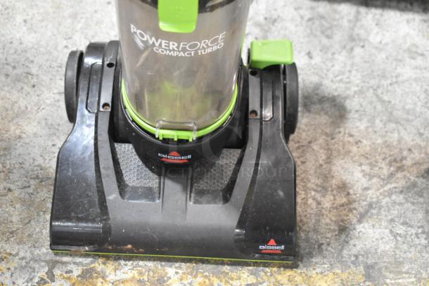Bissell 2690 Power Force Compact Turbo Vacuum, brand new with scratches, bagless, 120 volts, and one phase.