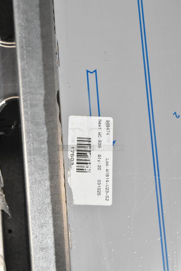 Eagle HT5-NG stainless steel steam table, brand new, scratch and dent, 17,500 BTU, accommodates five pans. Tag details visible.