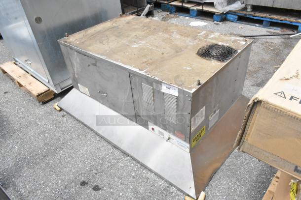 FloAire 940 Stainless Steel Ventless Hood, 208/240V, 1 Phase, worn surface, warning labels, auction condition.