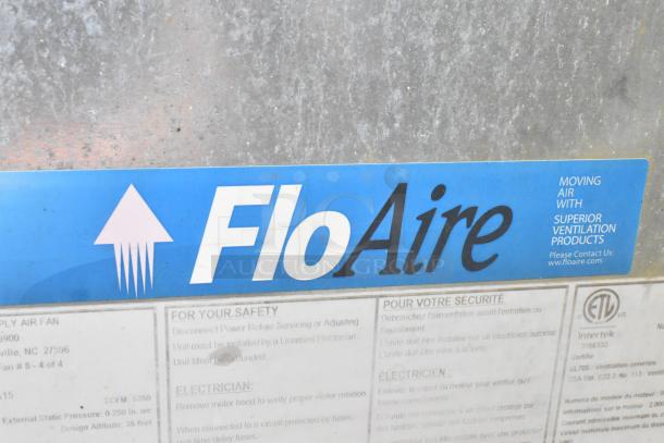 FloAire SA15 metal commercial makeup air vent, labeled "FloAire" with safety instructions, in used condition.
