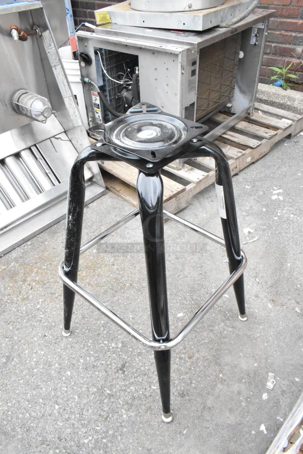 Lancaster Table & Seating 164BUCKFRAME barstool frame, black, scratch and dent condition, sturdy metal legs.