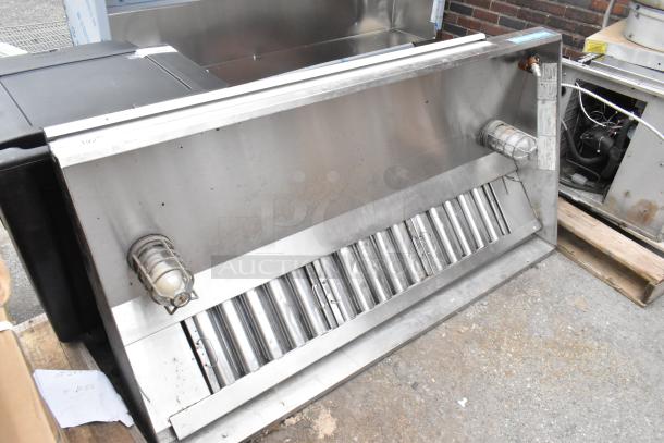 5' Ventilation Direct 3012 VXLL metal grease hood with filters and lights, in good condition, suitable for commercial use.