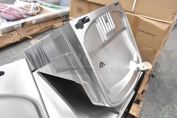 Brand new Elkay EZSDWS_1G metal wall mount water fountain, 115 volts, 1 phase, minor scratch and dent.